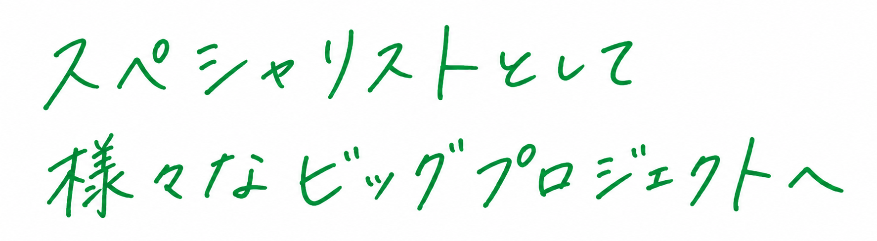 スペシャリストとして 様々なビッグプロジェクトへ
